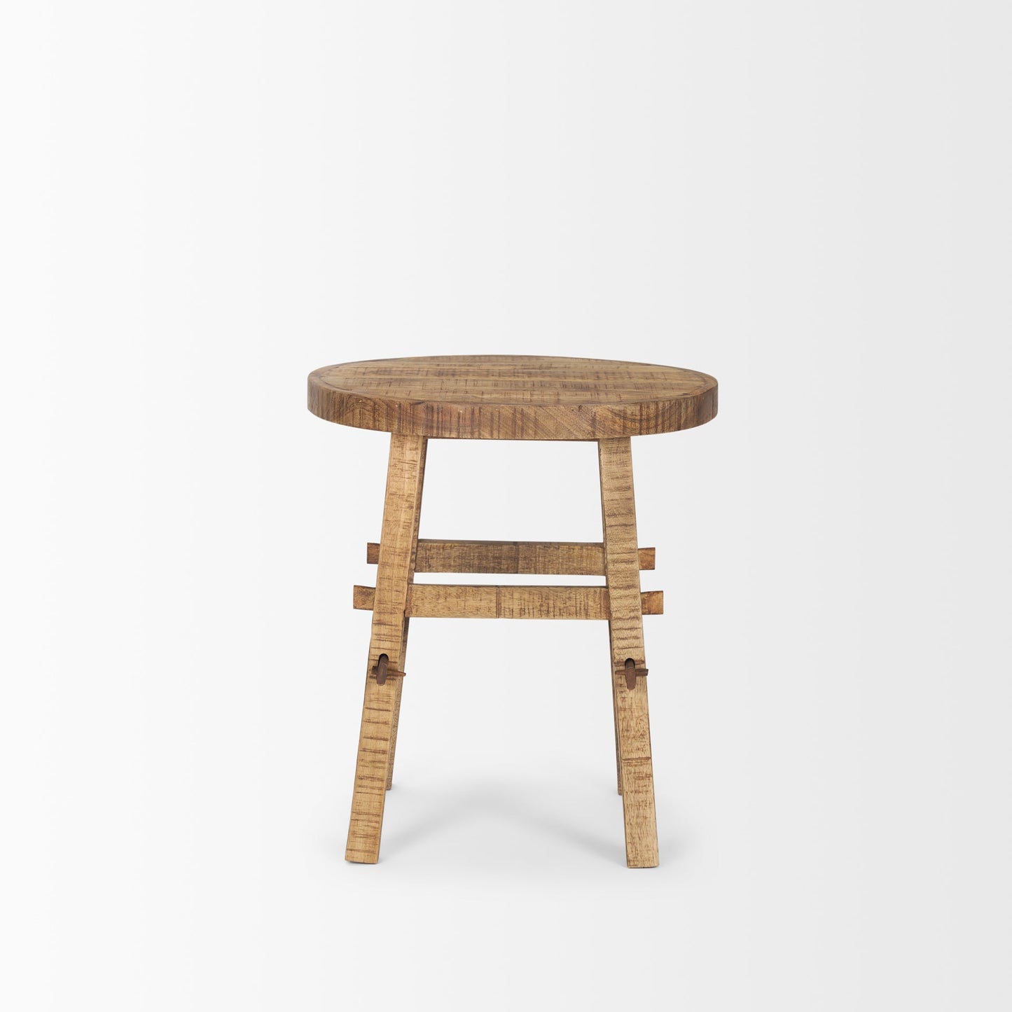 Petite table d'appoint ronde Rowan en brun délavé