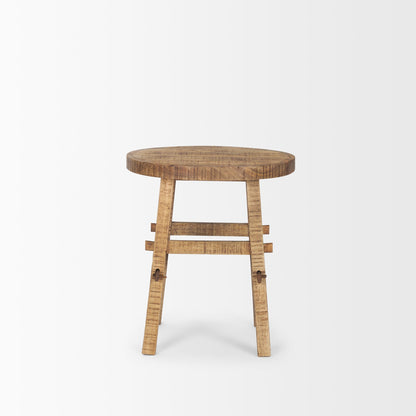 Petite table d'appoint ronde Rowan en brun délavé