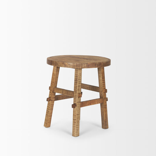 Petite table d'appoint ronde Rowan en brun délavé