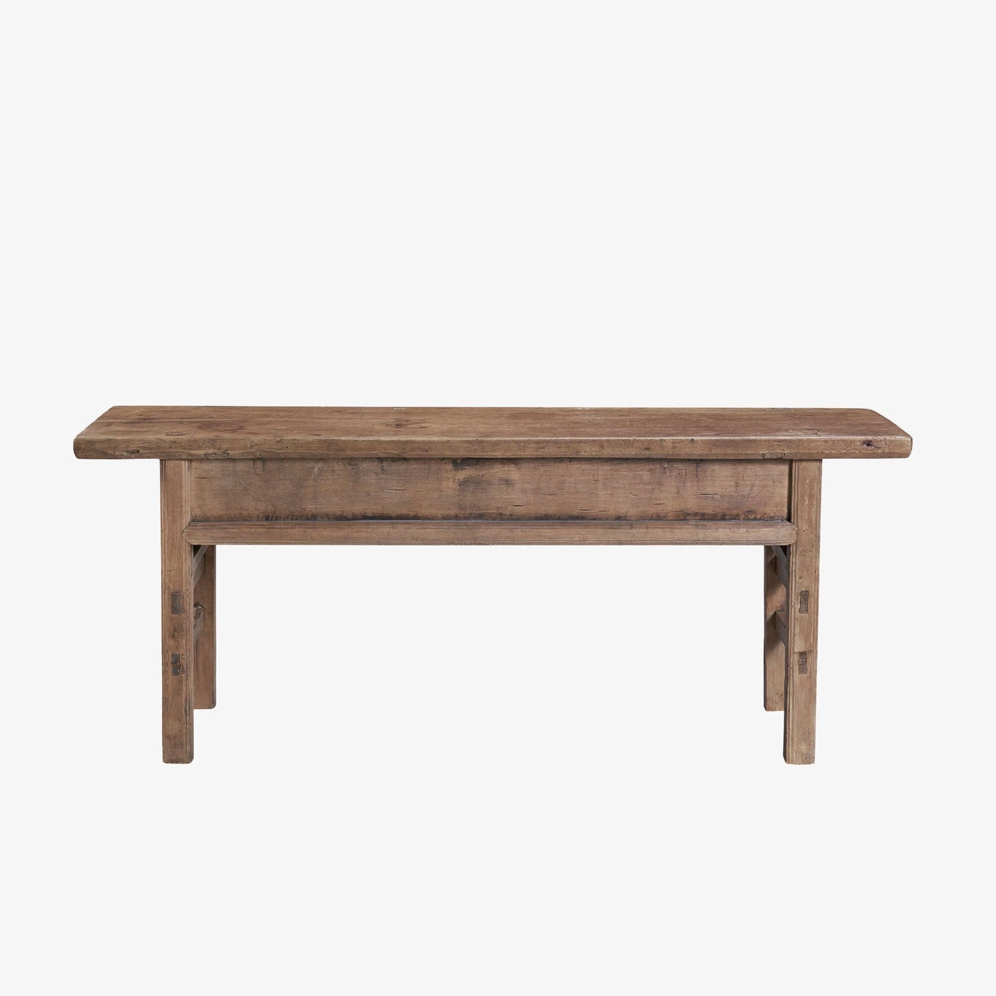 Console rustique en bois récupéré 78 po, finition délavée claire