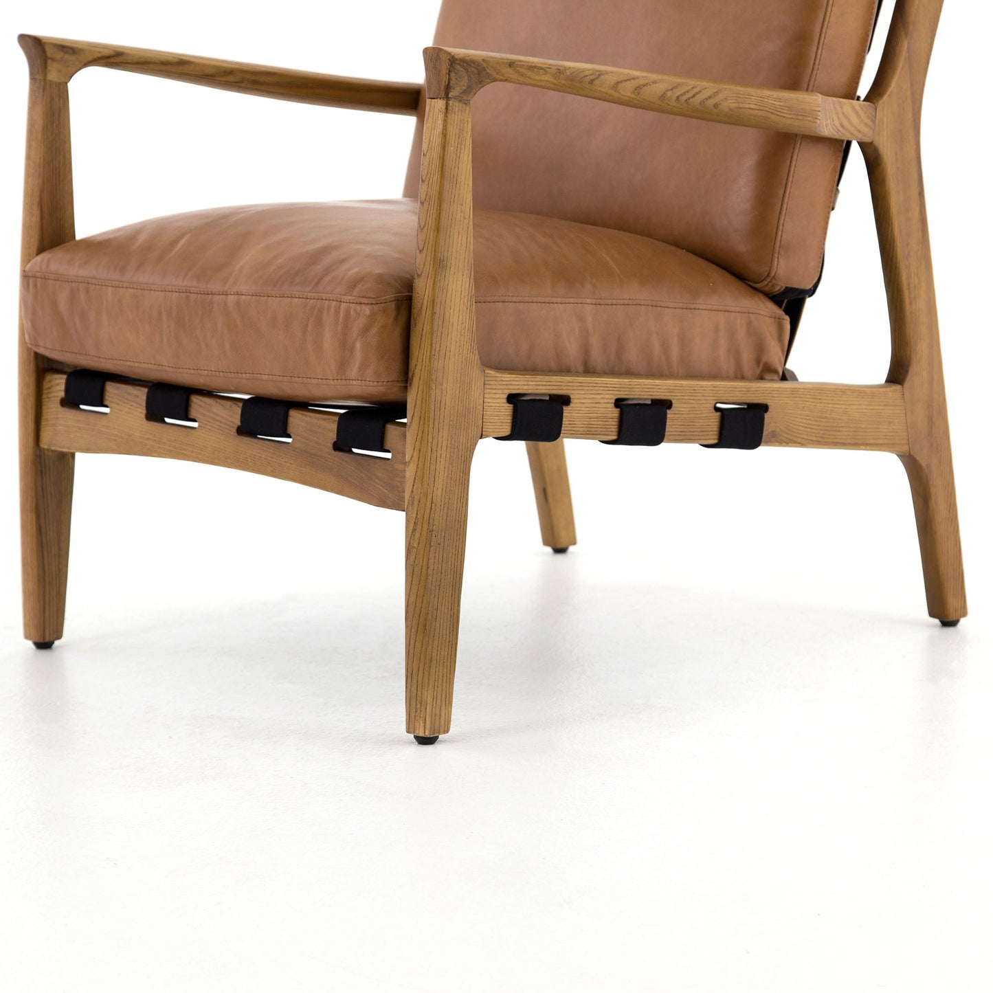 Chaise Silas à quatre mains en cuir cuivré patiné