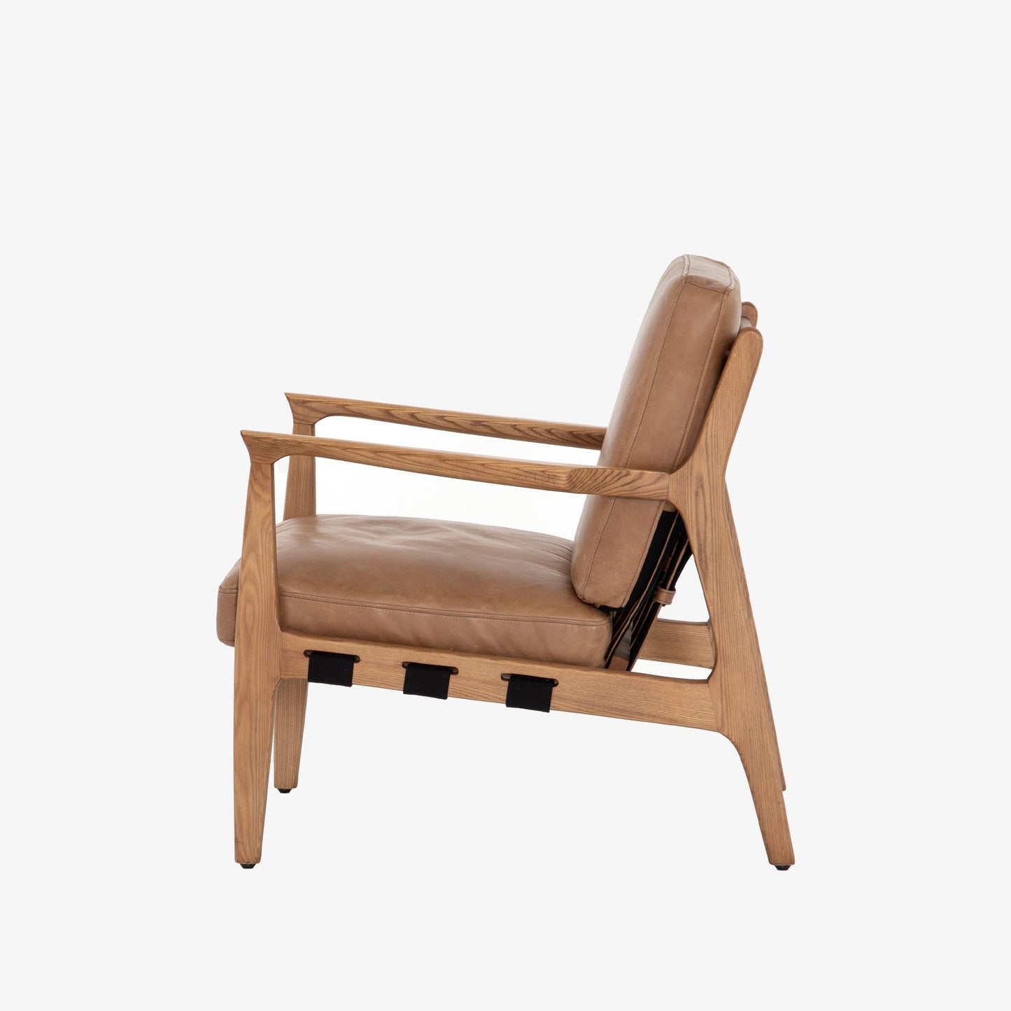 Chaise Silas à quatre mains en cuir cuivré patiné