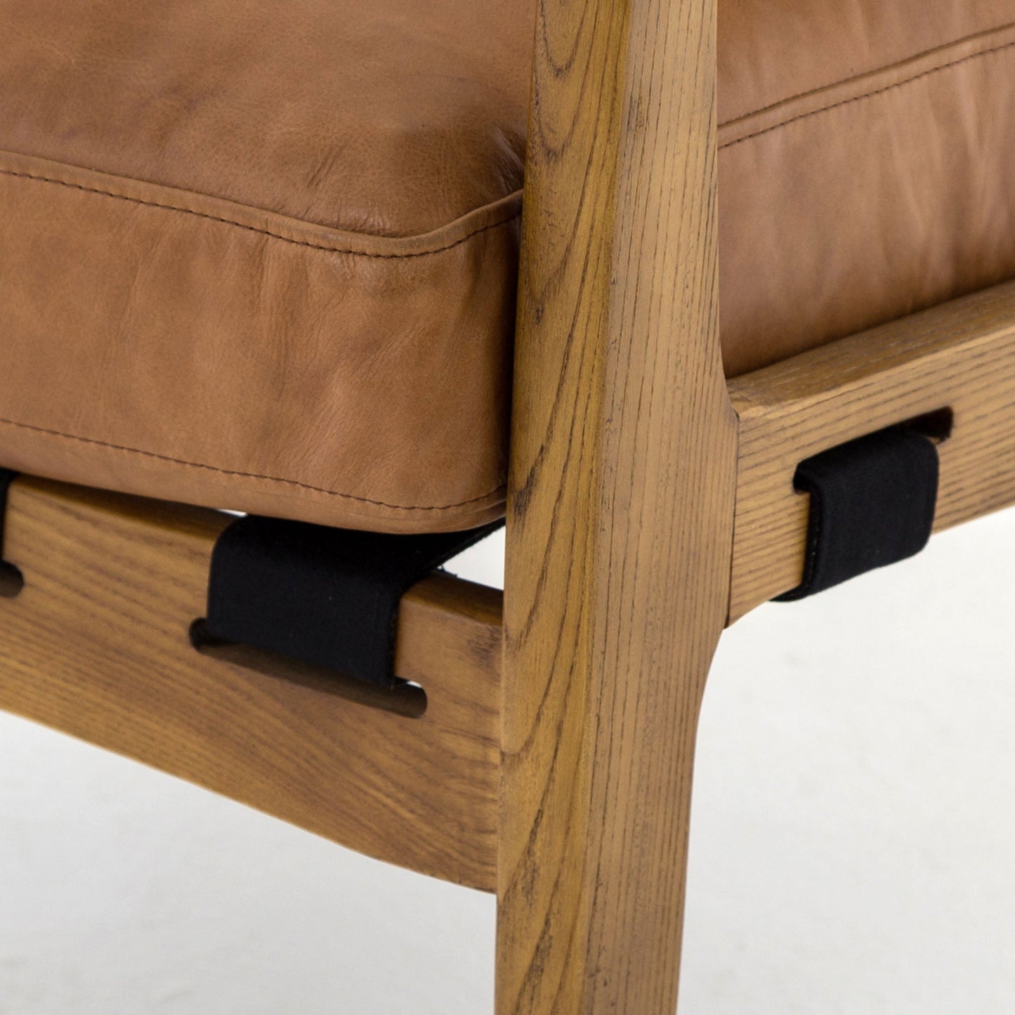 Chaise Silas à quatre mains en cuir cuivré patiné