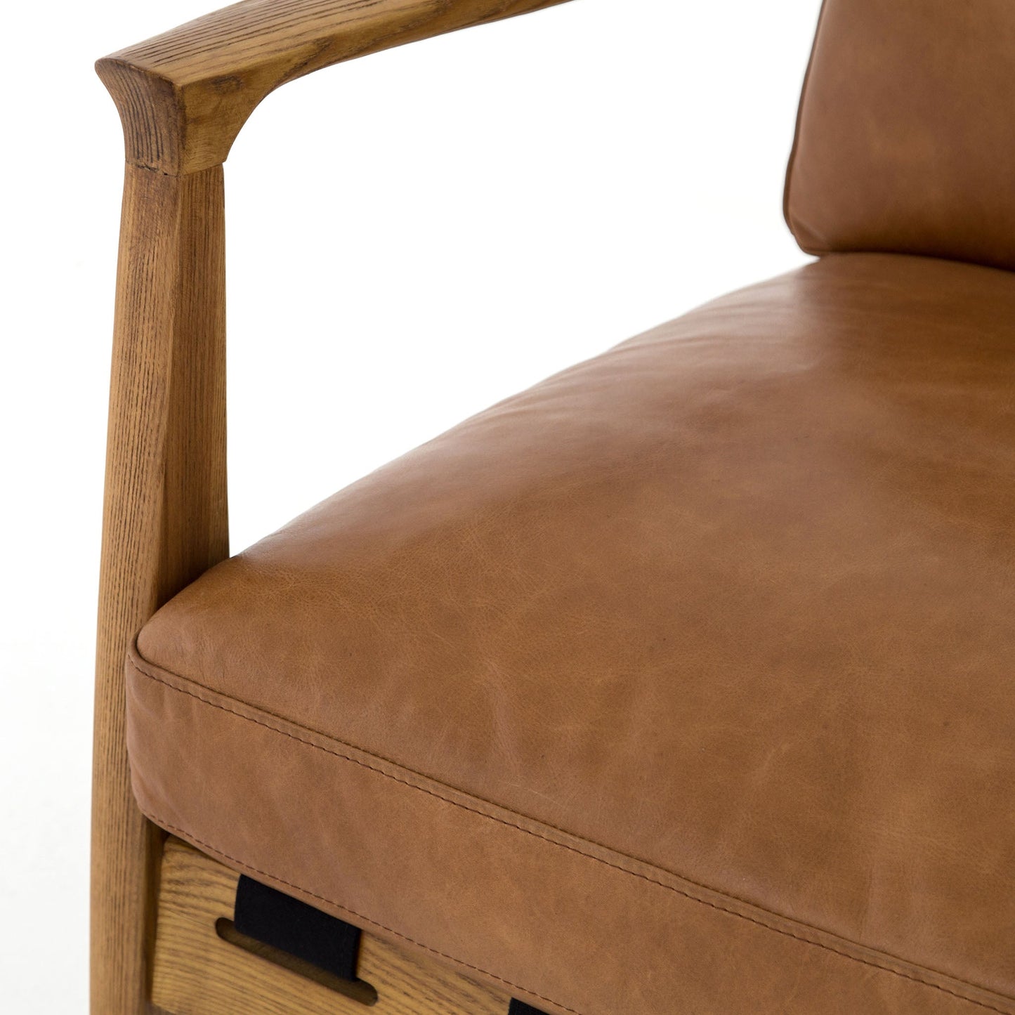 Chaise Silas à quatre mains en cuir cuivré patiné