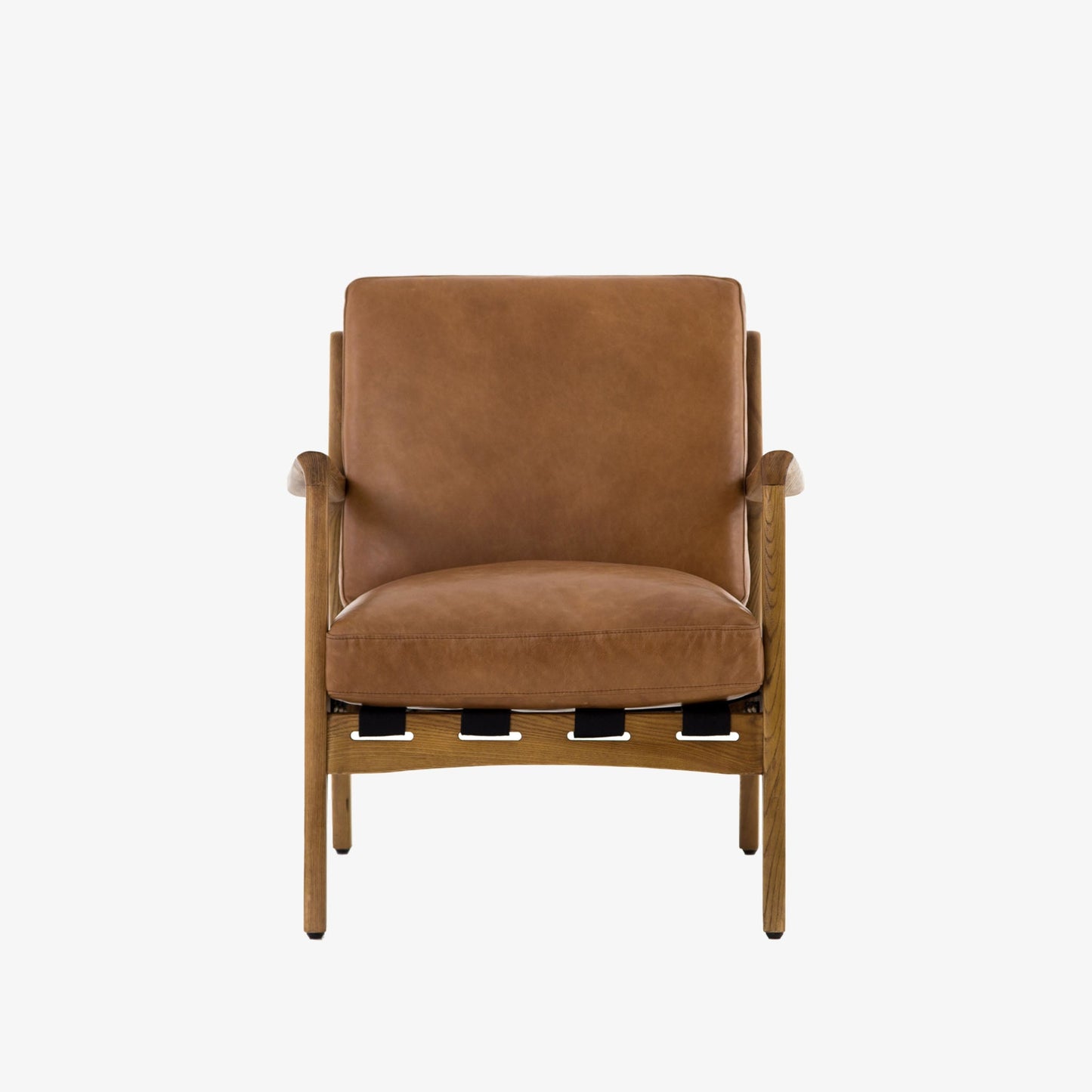 Chaise Silas à quatre mains en cuir cuivré patiné