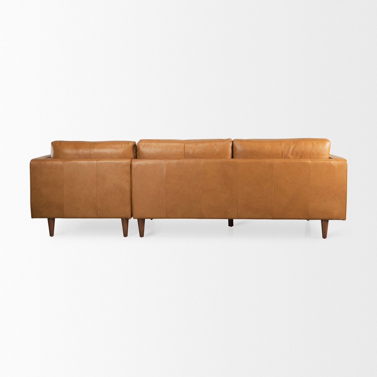 Canapé sectionnel Arne en cuir beige | Chaise longue droite