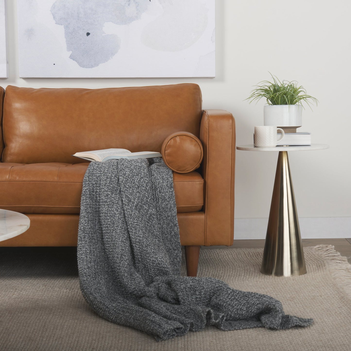 Canapé Arne en cuir beige