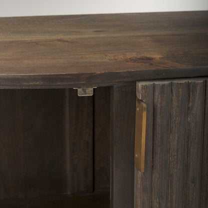 Armoire demi-lune à cannelures Talia en moka