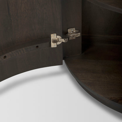 Armoire demi-lune à cannelures Talia en moka