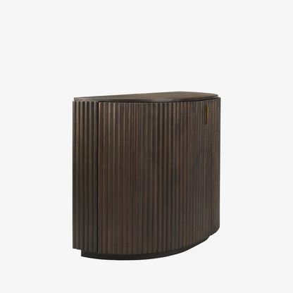 Armoire demi-lune à cannelures Talia en moka