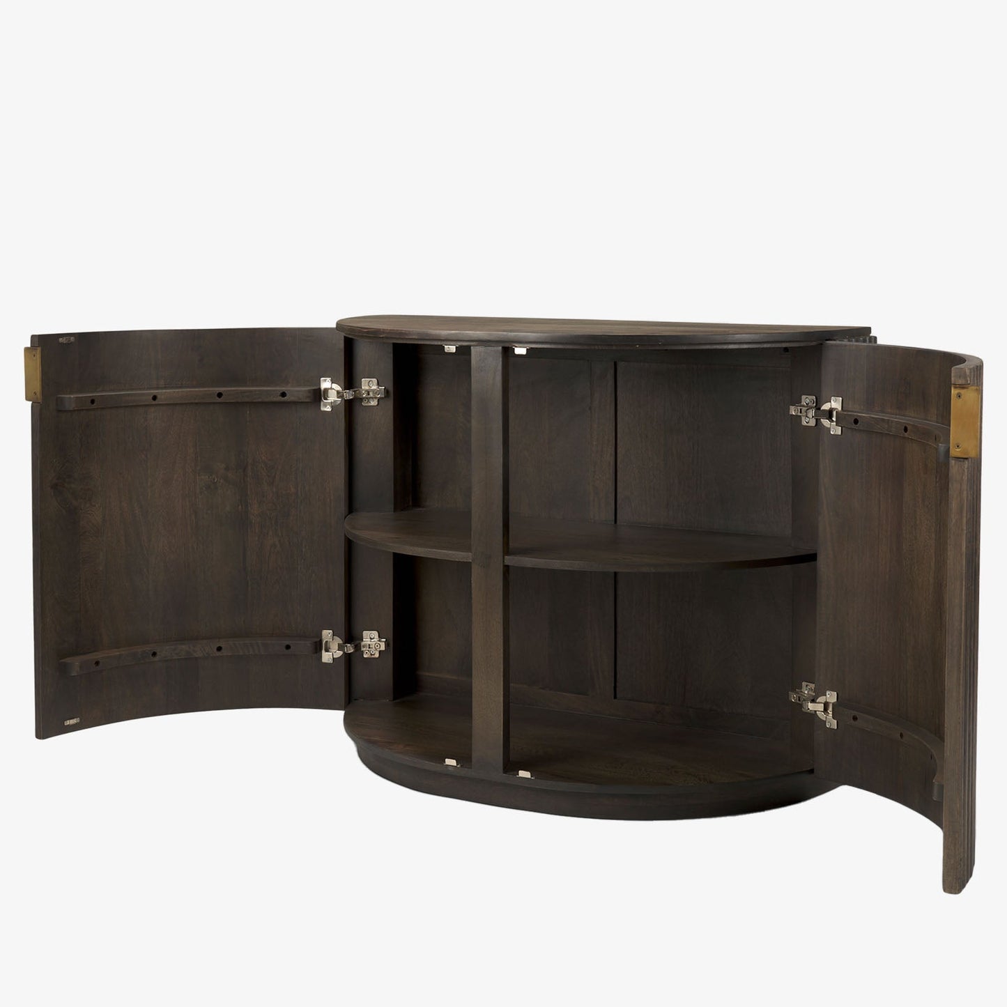 Armoire demi-lune à cannelures Talia en moka