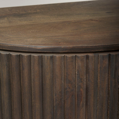 Armoire demi-lune à cannelures Talia en moka
