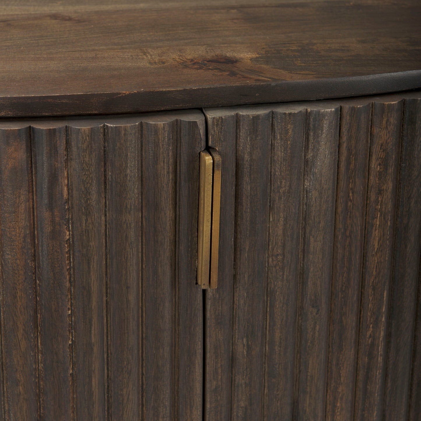 Armoire demi-lune à cannelures Talia en moka