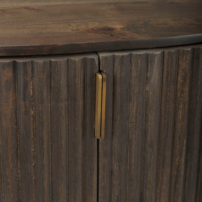 Armoire demi-lune à cannelures Talia en moka