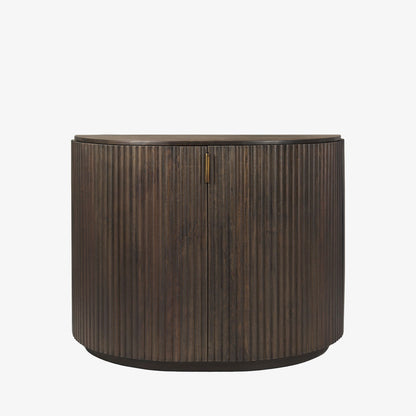Armoire demi-lune à cannelures Talia en moka
