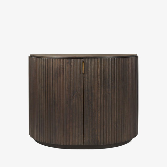 Armoire demi-lune à cannelures Talia en moka