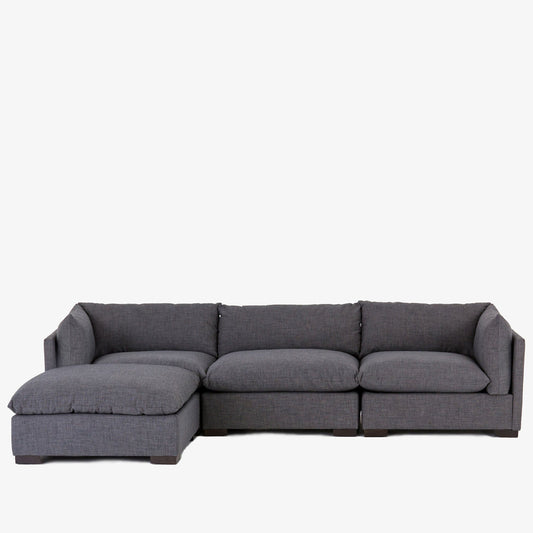 Canapé 3 pièces Westwood Four Hands avec pouf en anthracite Bennett
