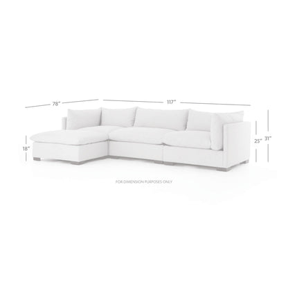 Canapé 3 pièces Westwood Four Hands avec pouf en Bennett Moon